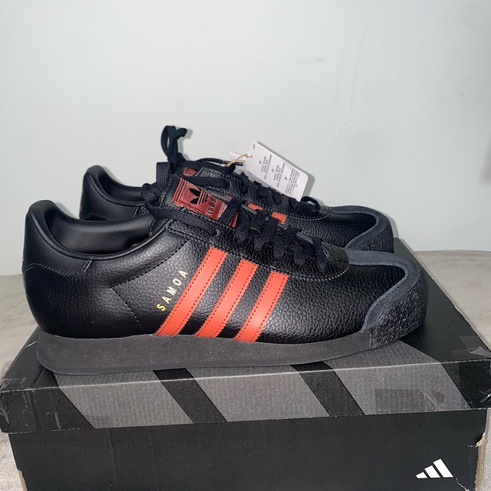 Adidas Samoa Black with Red Stripes Men's Sneakers